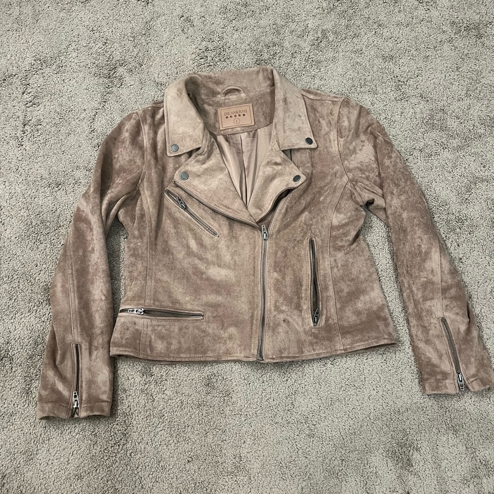 Blank NYC Taupe Faux Suede Jacket